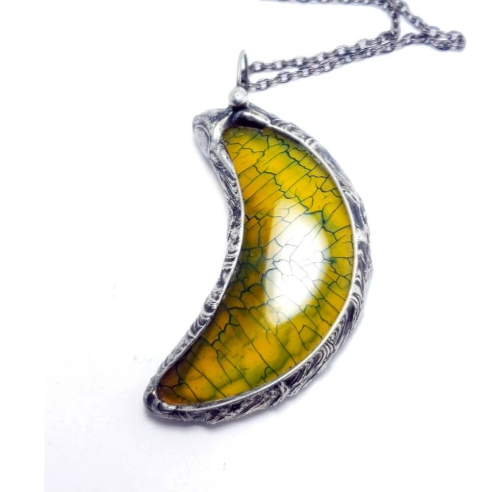 Yellow Dragon Veins Agate Necklace
